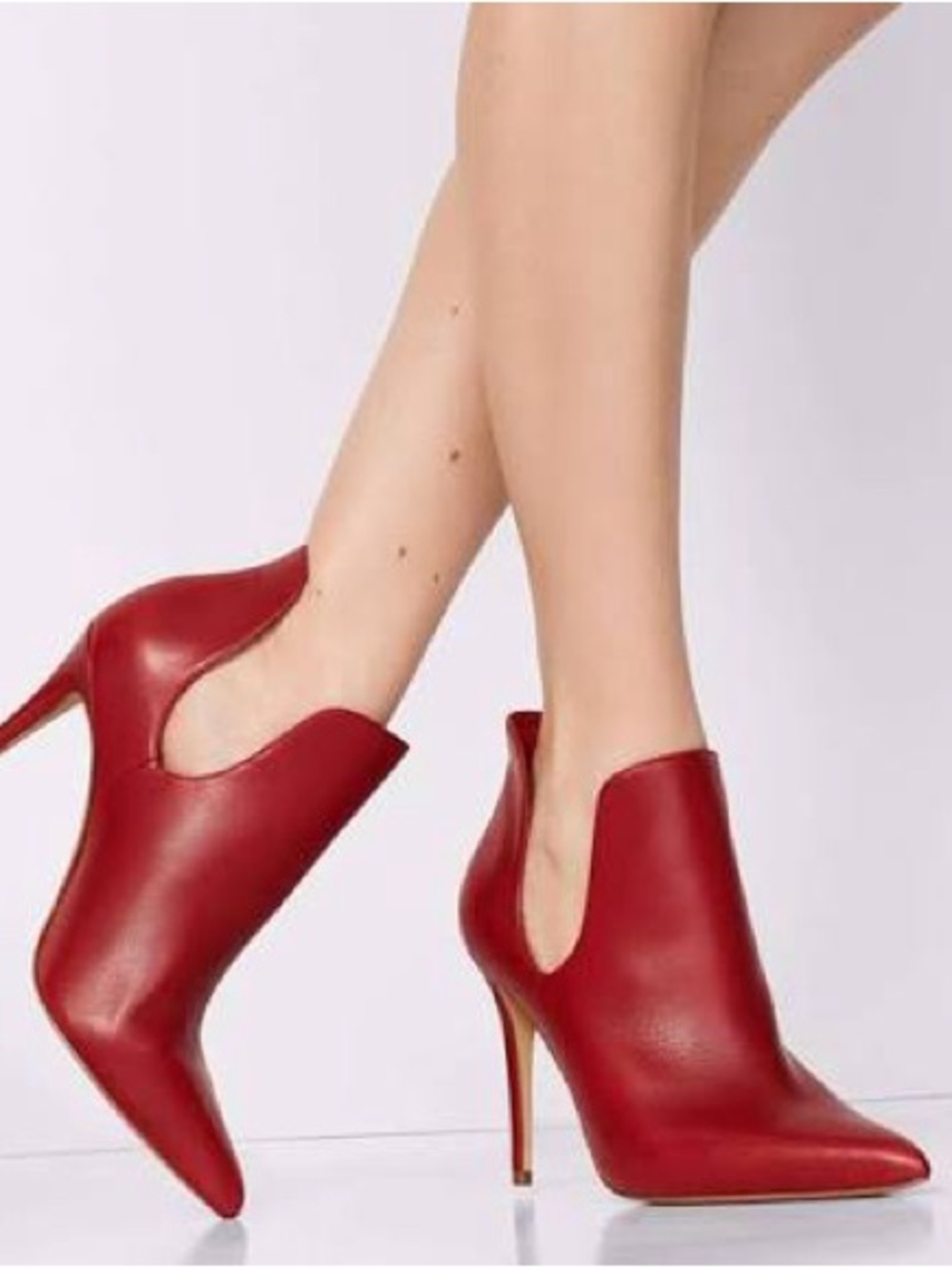 Black leather Pointed-Toe Stiletto Ankle Booties - Women's